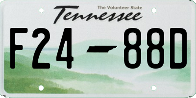 TN license plate F2488D