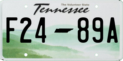 TN license plate F2489A