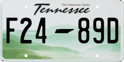 TN license plate F2489D