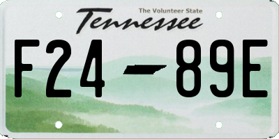 TN license plate F2489E