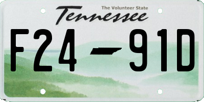 TN license plate F2491D