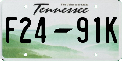 TN license plate F2491K