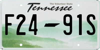 TN license plate F2491S