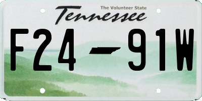 TN license plate F2491W
