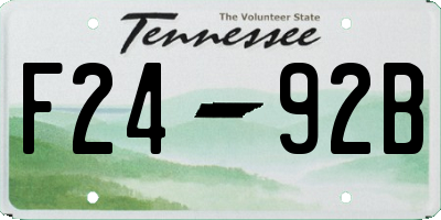 TN license plate F2492B