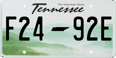 TN license plate F2492E