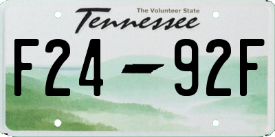 TN license plate F2492F