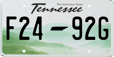 TN license plate F2492G