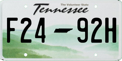 TN license plate F2492H