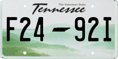 TN license plate F2492I