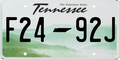 TN license plate F2492J