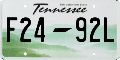 TN license plate F2492L