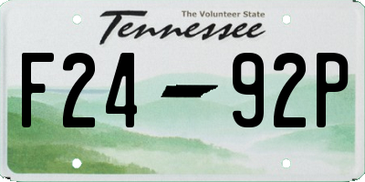 TN license plate F2492P