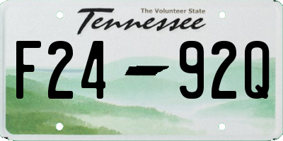 TN license plate F2492Q