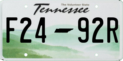 TN license plate F2492R