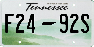 TN license plate F2492S