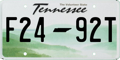 TN license plate F2492T