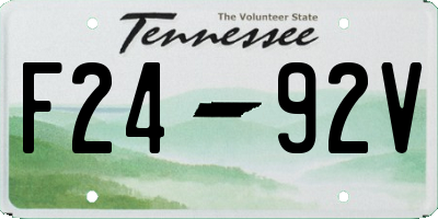 TN license plate F2492V