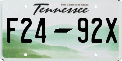 TN license plate F2492X