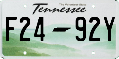 TN license plate F2492Y