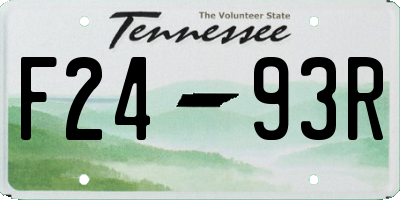 TN license plate F2493R