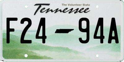 TN license plate F2494A