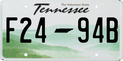 TN license plate F2494B