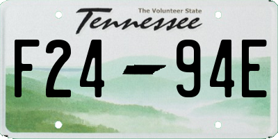 TN license plate F2494E