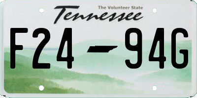 TN license plate F2494G