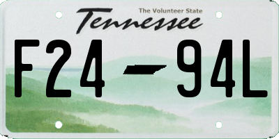 TN license plate F2494L