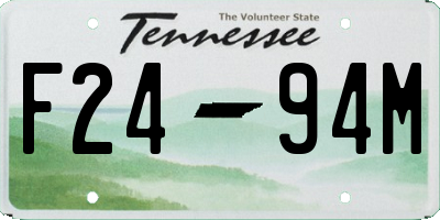 TN license plate F2494M