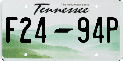 TN license plate F2494P