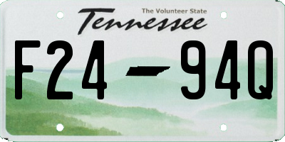 TN license plate F2494Q