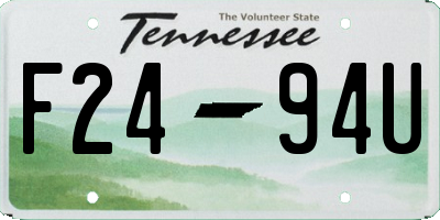 TN license plate F2494U
