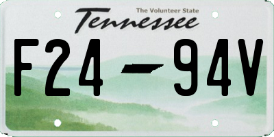 TN license plate F2494V