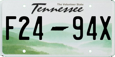 TN license plate F2494X