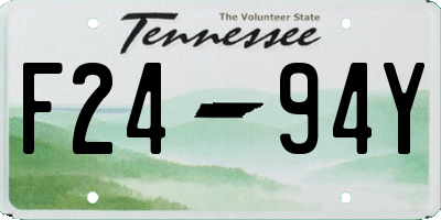 TN license plate F2494Y