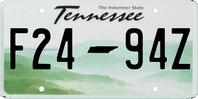 TN license plate F2494Z