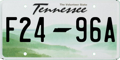 TN license plate F2496A