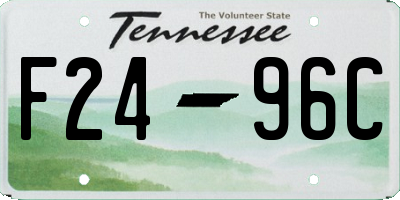 TN license plate F2496C