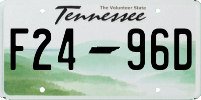 TN license plate F2496D