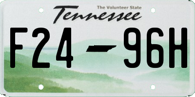 TN license plate F2496H