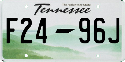 TN license plate F2496J