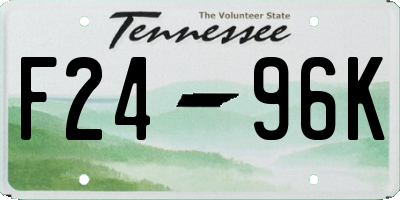 TN license plate F2496K