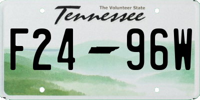 TN license plate F2496W