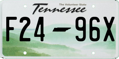 TN license plate F2496X