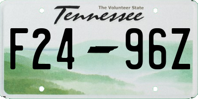 TN license plate F2496Z