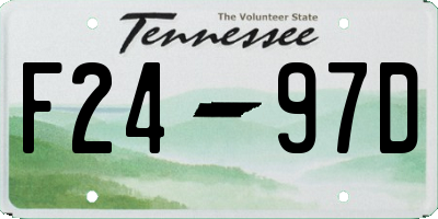 TN license plate F2497D