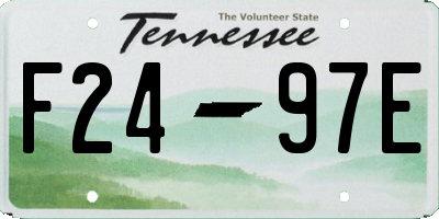 TN license plate F2497E
