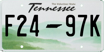 TN license plate F2497K